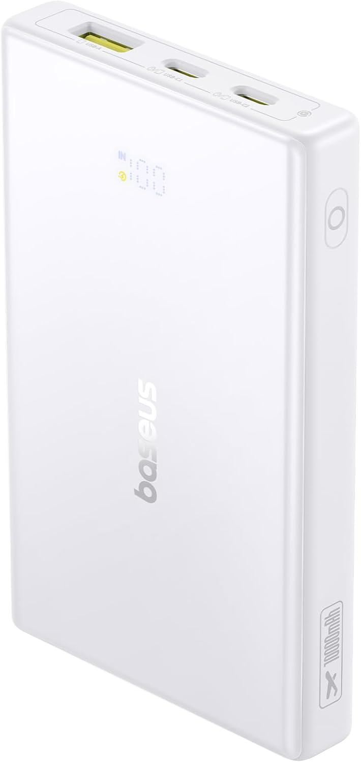 Externer Akku Baseus PicoGo, 10000mAh, 20W, QC + PD, 1 x USB-A - 2 x USB-C, Weiß P10076801213-00