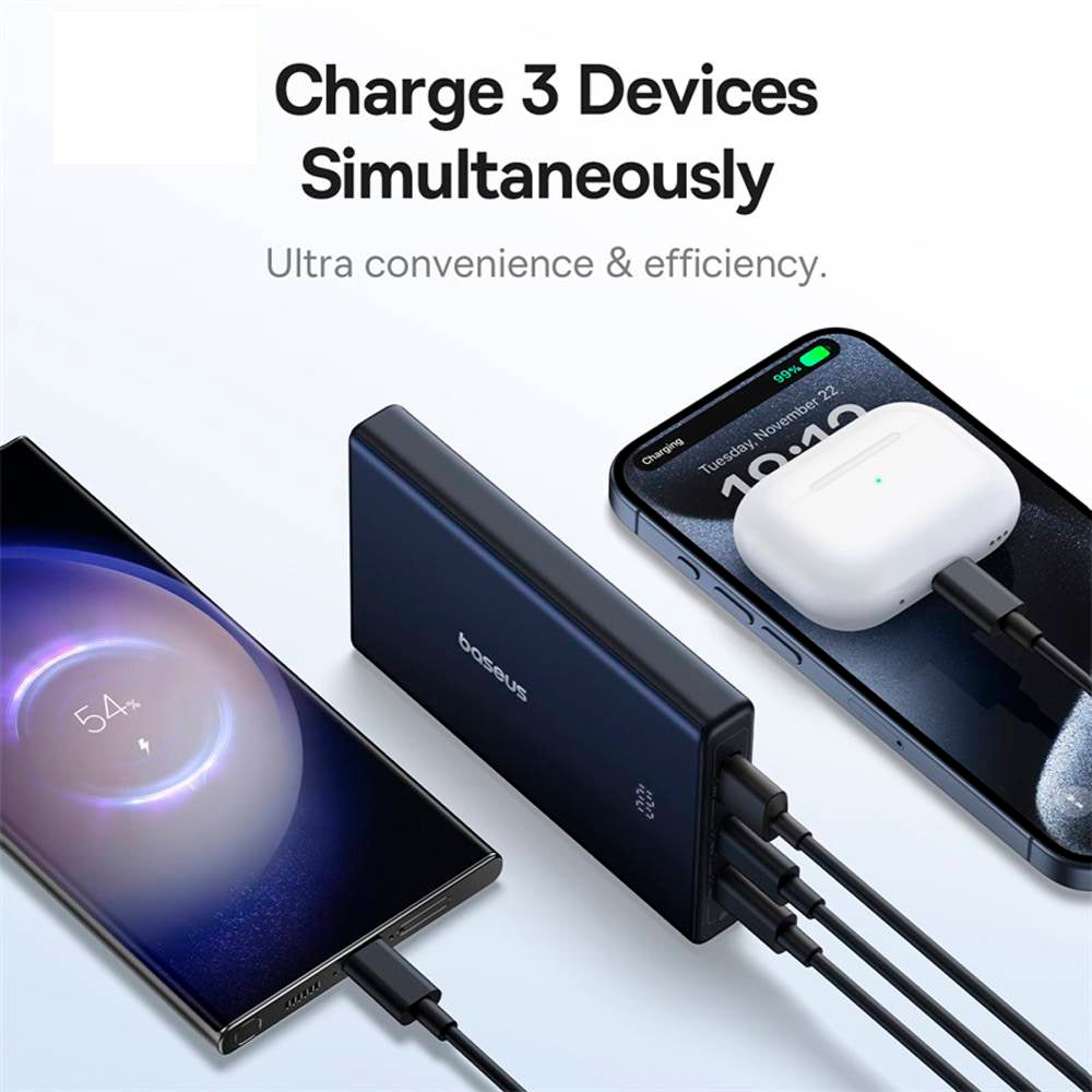 Batterie Externe Baseus PicoGo, 10000mAh, 20W, QC + PD, 1 x USB-A - 2 x USB-C, Noire P10076801123-00