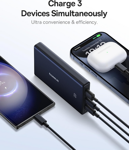 Externer Akku Baseus PicoGo, 10000mAh, 20W, QC + PD, 1 x USB-A - 2 x USB-C, Weiß P10076801213-00