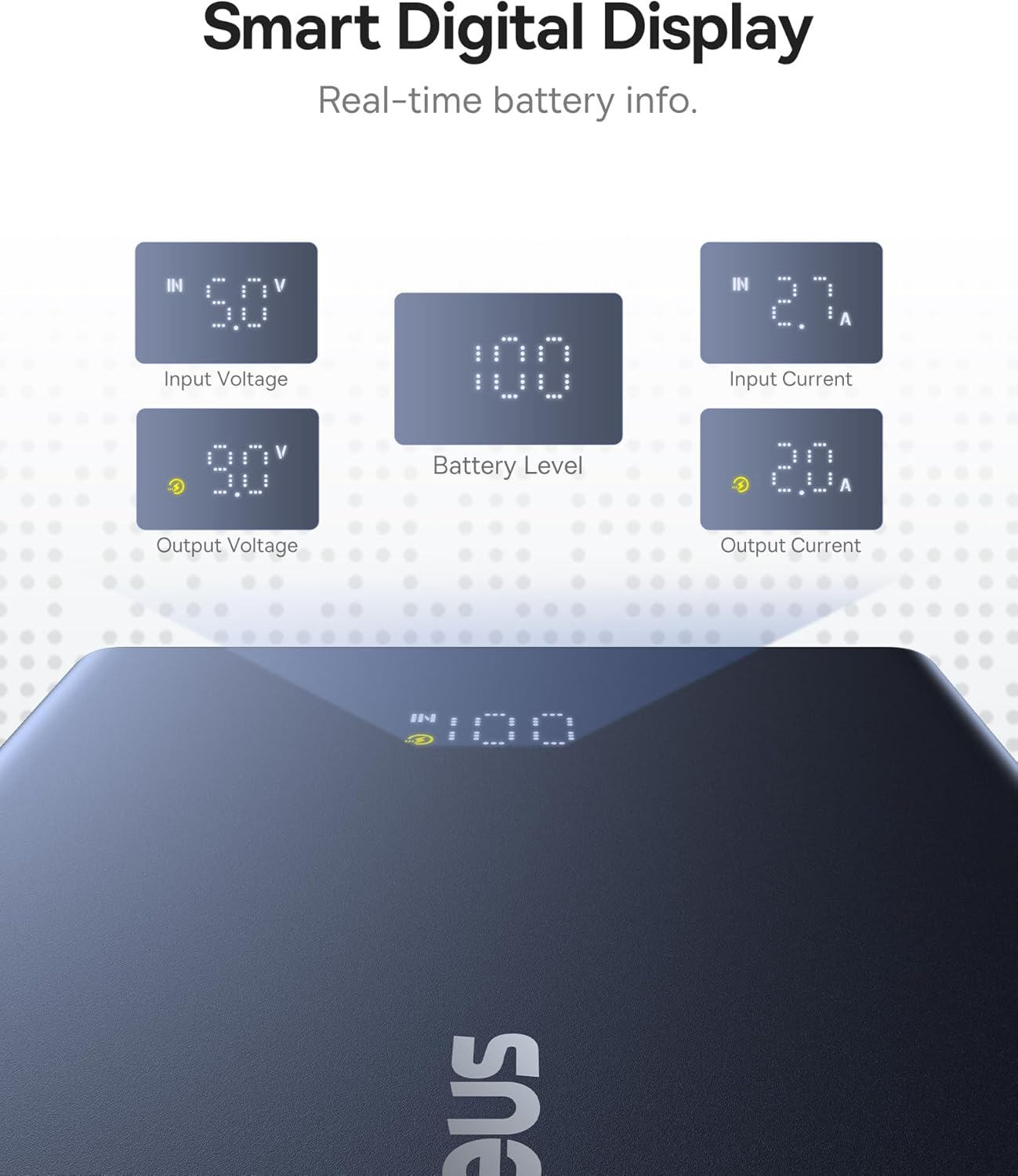 Externer Akku Baseus PicoGo, 10000mAh, 20W, QC + PD, 1 x USB-A - 2 x USB-C, Weiß P10076801213-00