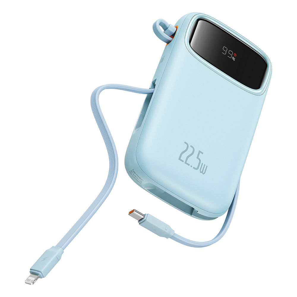 Externer Akku Baseus Qpow Pro+, 20000mAh, 22.5W, QC + PD, 1 x Lightning - 1 x USB-A - 2 x USB-C, Blau P10055002313-00