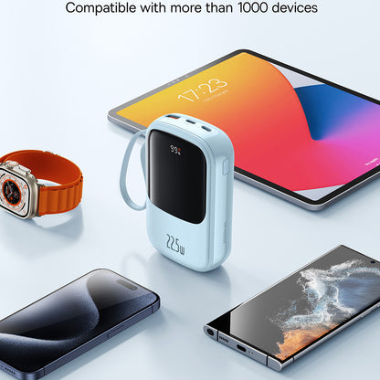 Externer Akku Baseus Qpow Pro+, 20000mAh, 22.5W, QC + PD, 1 x USB-A - 2 x USB-C, Blau P10067103313-00