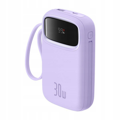 Externer Akku Baseus Qpow2, 10000mAh, 30W, QC + PD, 1 x USB-A - 3 x USB-C, Lila P10055008513-00