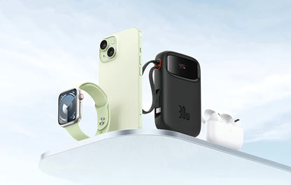 Baseus Qpow2 External Battery, 20000mAh, 30W, QC + PD, 1 x USB-A - 3 x USB-C, Black P10055009113-00