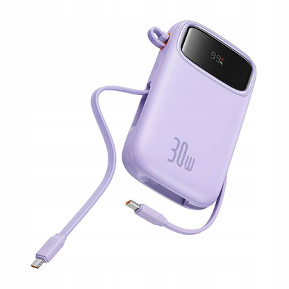 Externer Akku Baseus Qpow2, 10000mAh, 30W, QC + PD, 1 x USB-A - 3 x USB-C, Lila P10055008513-00