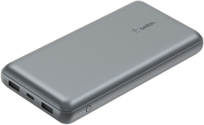 Belkin BoostCharge Pro External Battery, 20000mAh, 15W, 1 x USB-C - 2 x USB-A, Gray BPB012btGY