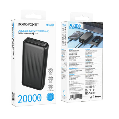 Externer Akku Borofone BJ78A Clever, 20000mAh, 10W, 2 x USB-A, Schwarz
