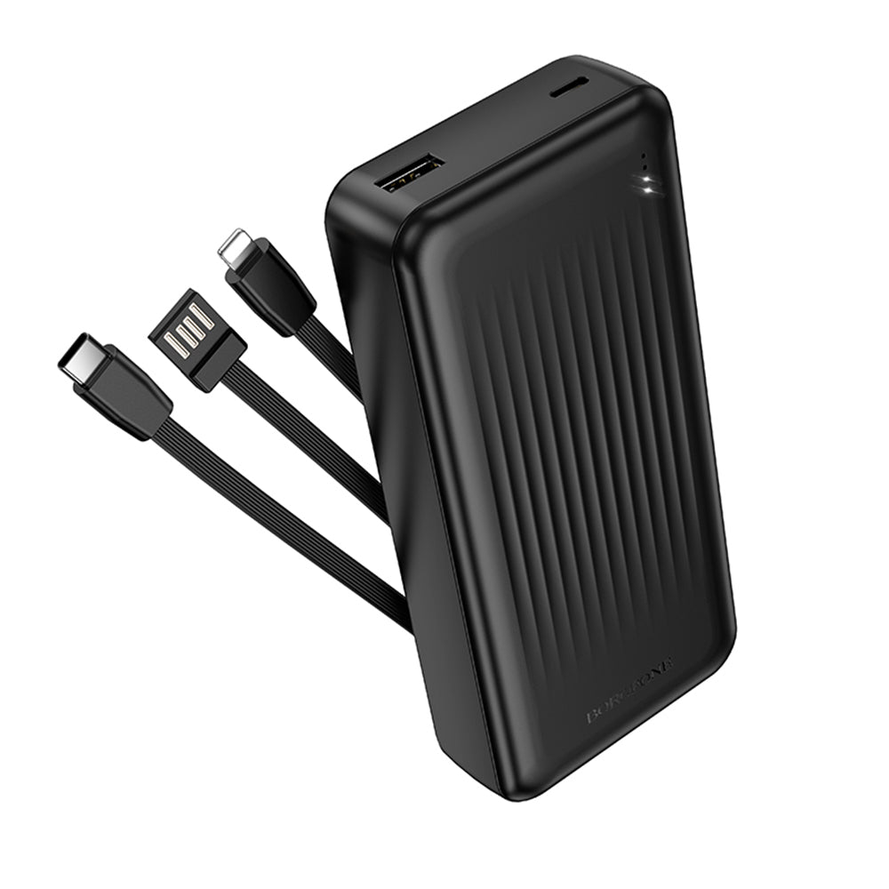 Batterie Externe Borofone BJ79 Clever, 20000mAh, 10W, 1 x Lightning - 1 x USB-A - 1 x USB-C, Noire