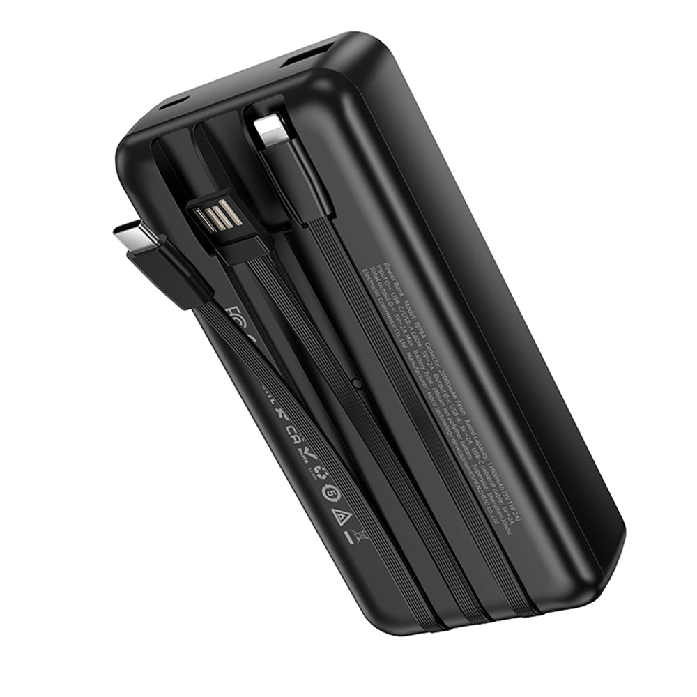 Batterie Externe Borofone BJ79 Clever, 20000mAh, 10W, 1 x Lightning - 1 x USB-A - 1 x USB-C, Noire