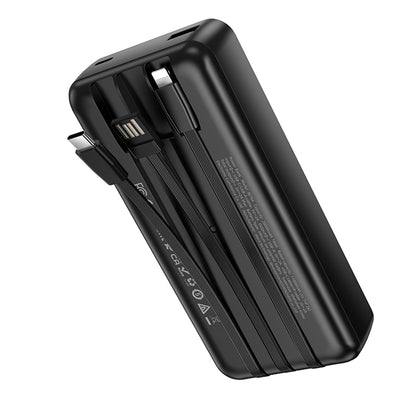 Batterie Externe Borofone BJ79 Clever, 20000mAh, 10W, 1 x Lightning - 1 x USB-A - 1 x USB-C, Noire