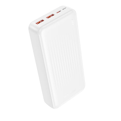 Borofone BJ80A Clever External Battery, 20000mAh, 22.5W, QC + PD, 1 x USB-C - 2 x USB-A, White