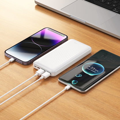Externer Akku Borofone BJ80A Clever, 10000mAh, 22.5W, QC + PD, 1 x USB-C - 2 x USB-A, Weiß