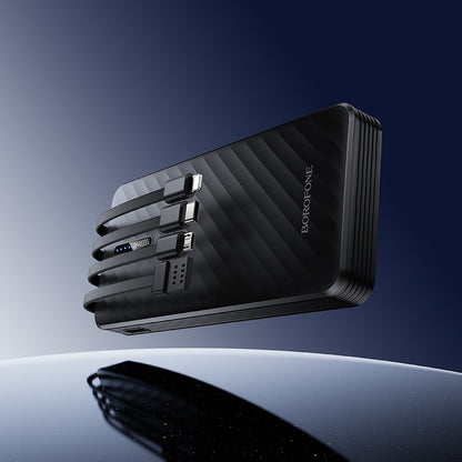 Externe Batterie Borofone BJ84 Smooth, 10000mAh, 10W, 1 x Lightning - 1 x microUSB - 1 x USB-A - 1 x USB-C, Schwarz