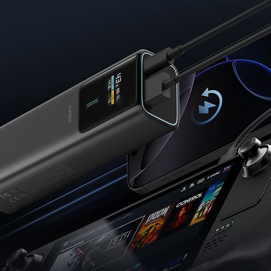 Externer Akku Cuktech, 10000mAh, 150W, QC + PD, 1 x USB-A - 1 x USB-C, Schwarz CKPB100PGLBL