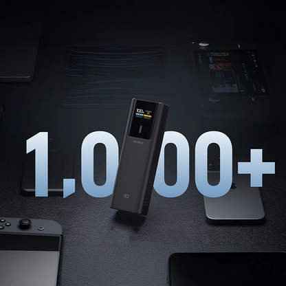 Batterie Externe Cuktech, 10000mAh, 150W, QC + PD, 1 x USB-A - 1 x USB-C, Noire CKPB100PGLBL