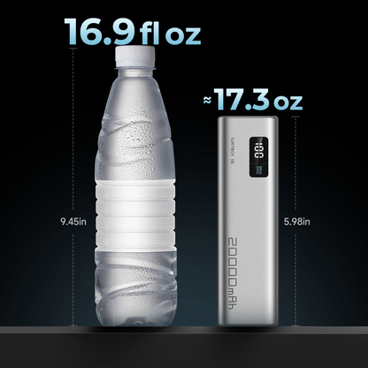 Batterie Externe Cuktech, 20000mAh, 100W, QC + PD, 1 x USB-A - 2 x USB-C, Gris CUKP200XGLGR