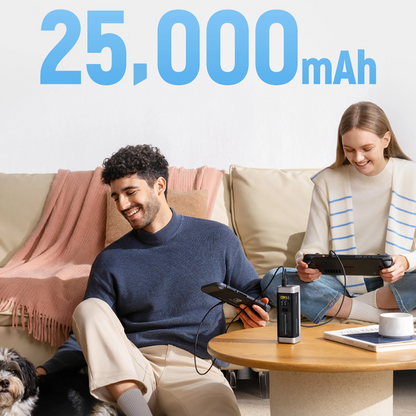 Batterie Externe Cuktech, 25000mAh, 210W, QC + PD, 1 x USB-A - 2 x USB-C, Noire CUK00P23GLBK