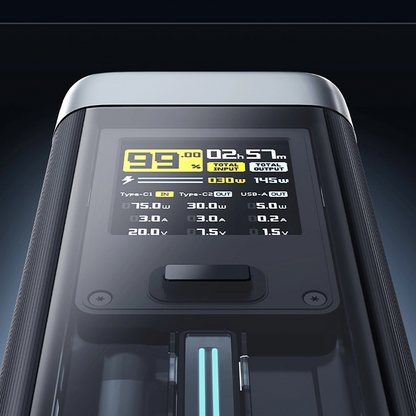 Batterie Externe Cuktech, 25000mAh, 210W, QC + PD, 1 x USB-A - 2 x USB-C, Noire CUK00P23GLBK