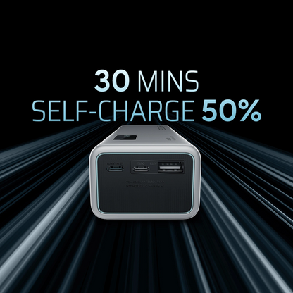 Externer Akku Cuktech P+ No.15, 20000mAh, 150W, QC + PD, 1 x USB-A - 2 x USB-C, Grau CUKPB200GLBK