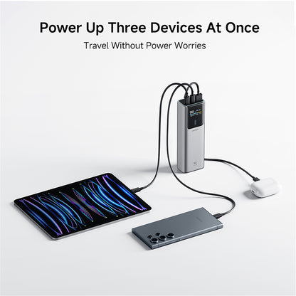 Batterie Externe Cuktech PB150P, 15000mAh, 120W, QC + PD, 1 x USB-A - 2 x USB-C, Gris CKPB150POSGR