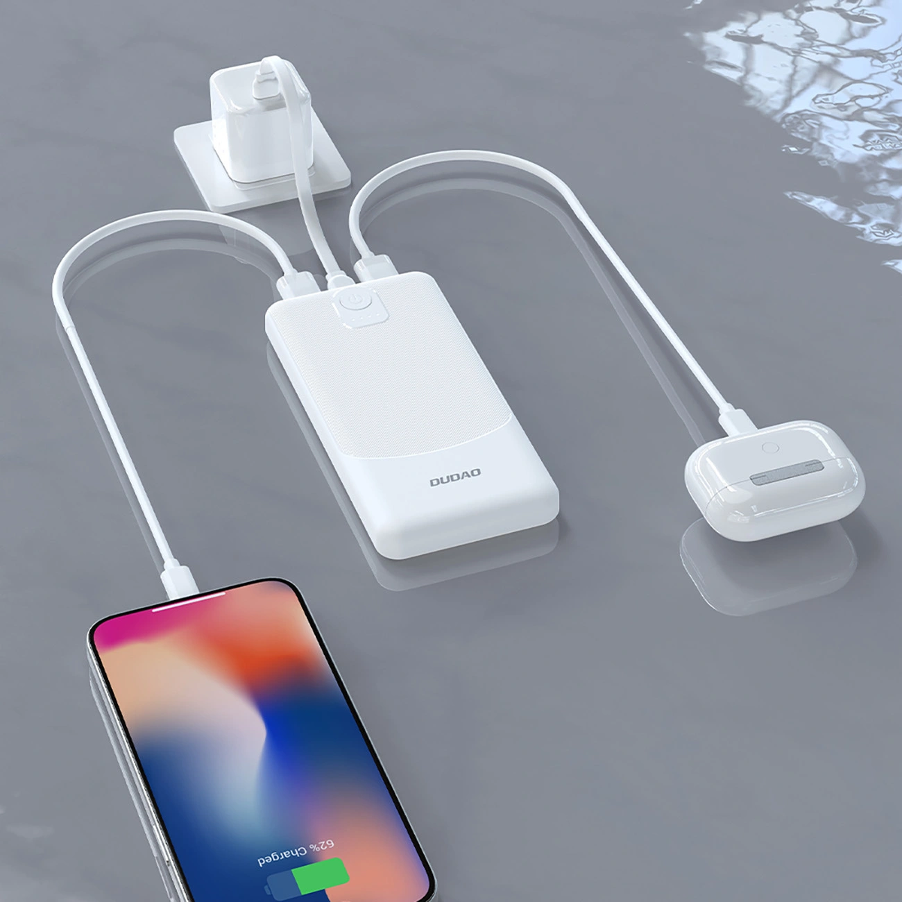 Batterie Externe Dudao K10Pro, 20000mAh, 12W, 2 x USB-A, Blanche