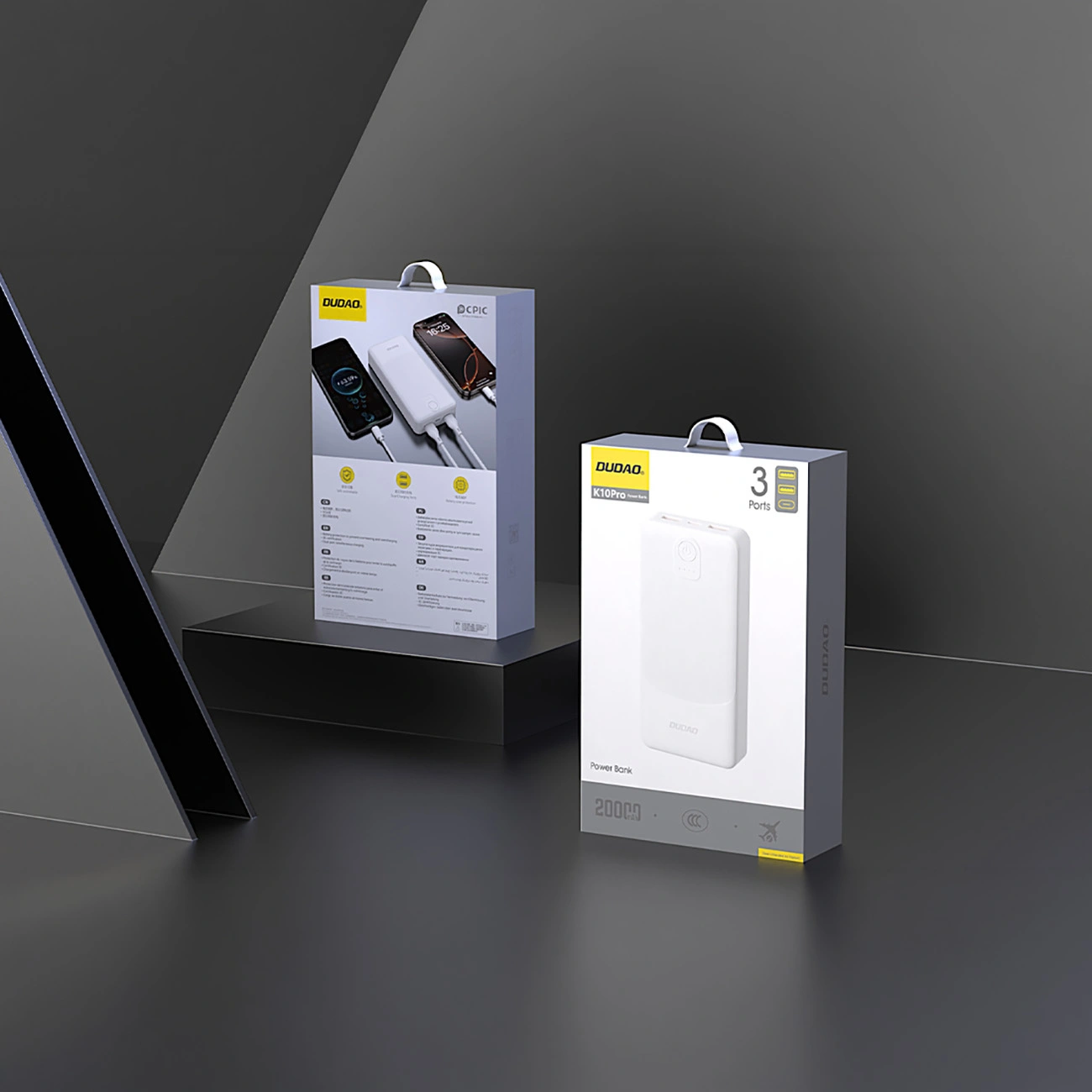 Batterie Externe Dudao K10Pro, 20000mAh, 12W, 2 x USB-A, Blanche