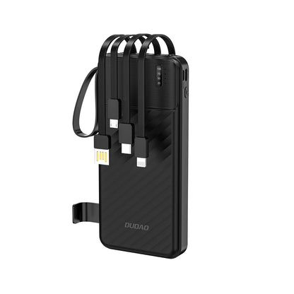 Batterie Externe Dudao K11, 10000mAh, 10W, 1 x Lightning - 1 x microUSB - 1 x USB-A - 1 x USB-C, Noire