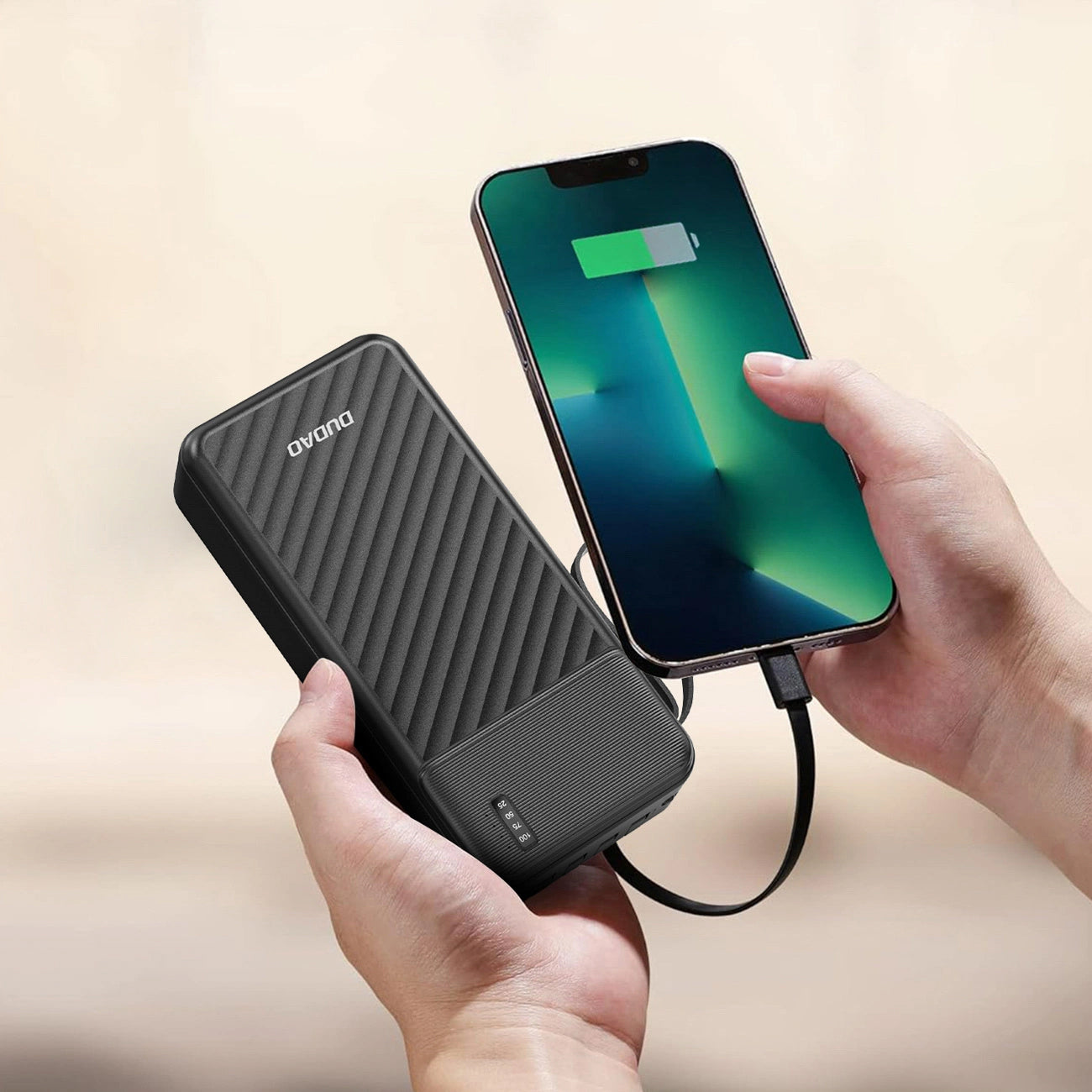 Externer Akku Dudao K11 Pro, 20000mAh, 10W, 1 x Lightning - 1 x microUSB - 1 x USB-A - 1 x USB-C, Schwarz