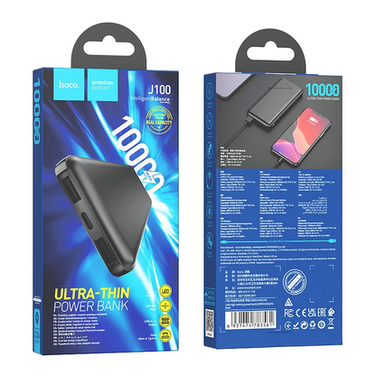 Batterie Externe HOCO J100, 10000mAh, 10W, 2 x USB-A, Noire
