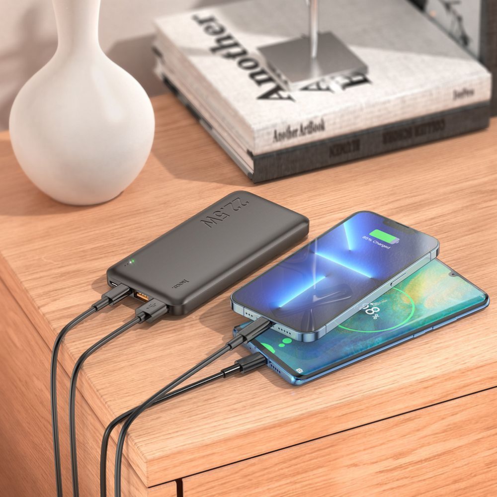 Batterie Externe HOCO J101, 10000mAh, 22.5W, QC + PD, 1 x USB-C - 2 x USB-A, Noire