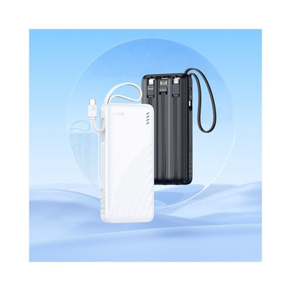 HOCO J146 External Battery, 10000mAh, 10W, 1 x Lightning - 1 x microUSB - 1 x USB-A - 1 x USB-C, Black