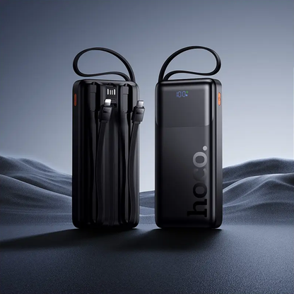 HOCO J156 Founder External Battery, 10000mAh, 22.5W, QC + PD, 1 x Lightning - 1 x microUSB - 1 x USB-A - 2 x USB-C, Black