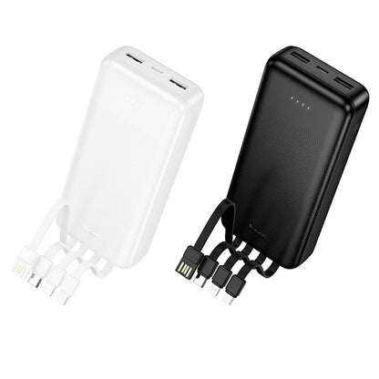 HOCO J163A Powerbank, 20000 mAh, 10 W, 1 x Lightning – 1 x Micro-USB – 1 x USB-C – 2 x USB-A, Weiß