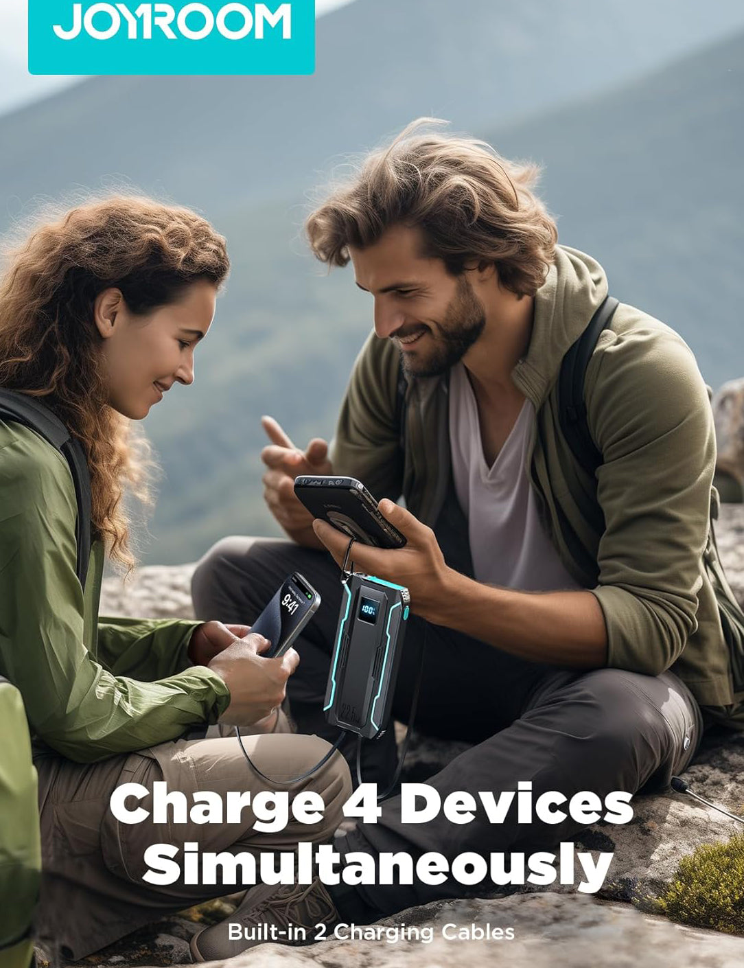 Batterie Externe Joyroom JR-L017, 10000mAh, 22.5W, QC + PD, 1 x Lightning - 1 x USB-A - 2 x USB-C, Noire