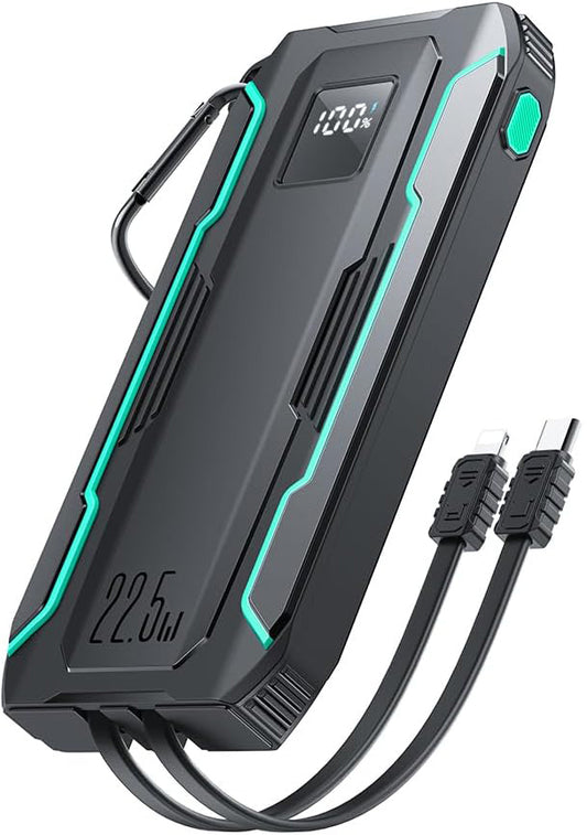 Externer Akku Joyroom JR-L017, 10000mAh, 22.5W, QC + PD, 1 x Lightning - 1 x USB-A - 2 x USB-C, Schwarz