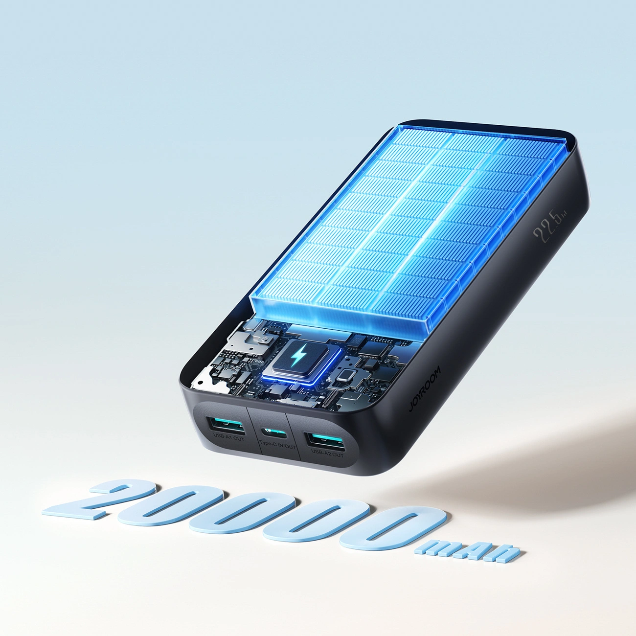 Batterie Externe Joyroom JR-PBF14 Pro, 20000mAh, 22.5W, QC + PD, 1 x USB-C - 2 x USB-A, Noire