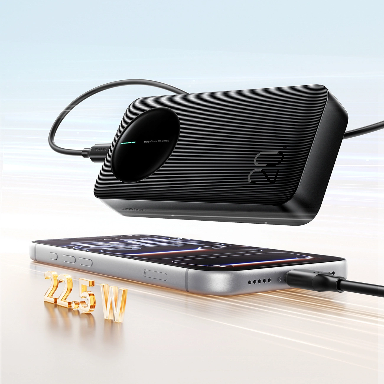 Batterie Externe Joyroom JR-PBF14 Pro, 20000mAh, 22.5W, QC + PD, 1 x USB-C - 2 x USB-A, Noire