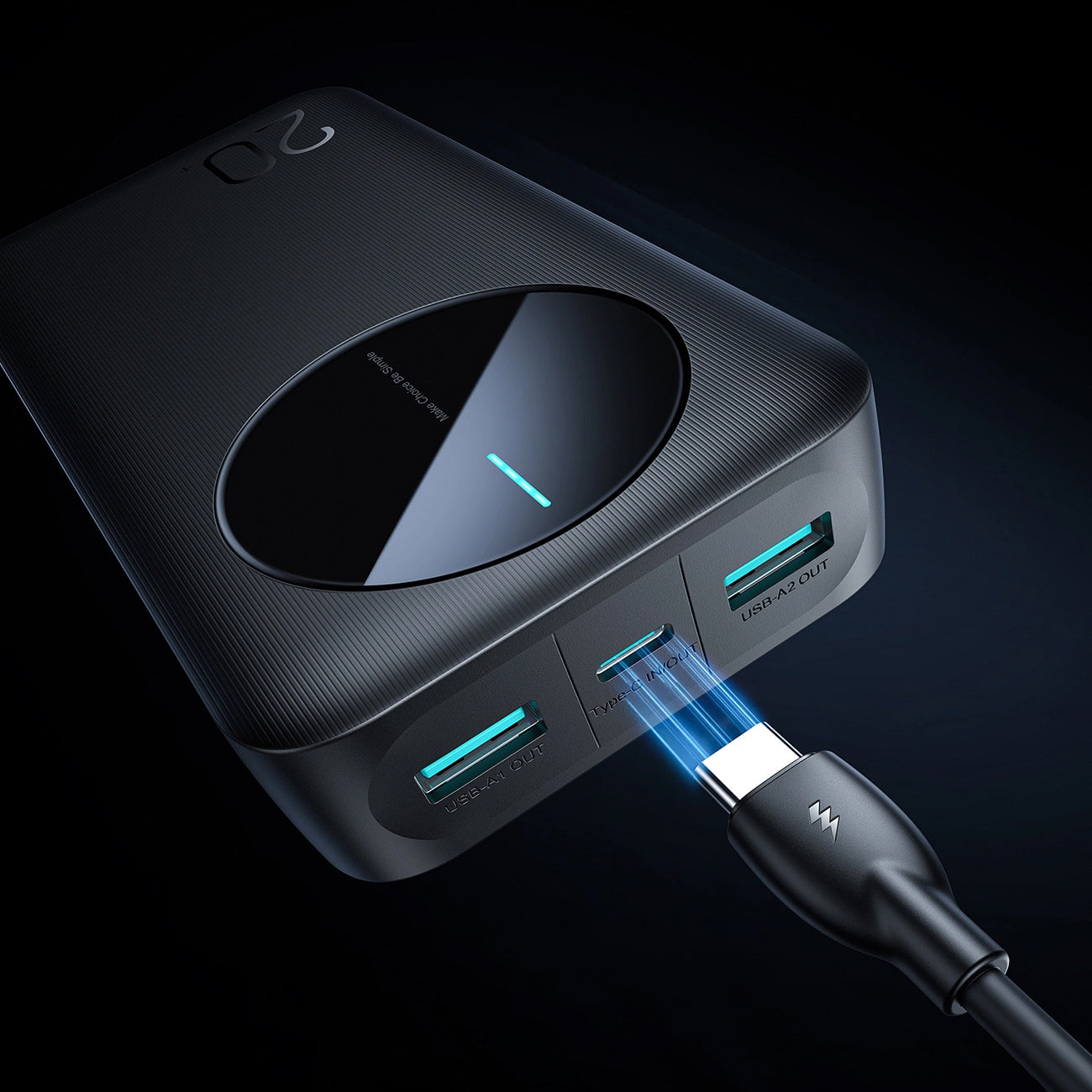 Externer Akku Joyroom JR-PBF14, 20000mAh, 12W, 1 x USB-C - 2 x USB-A, Schwarz