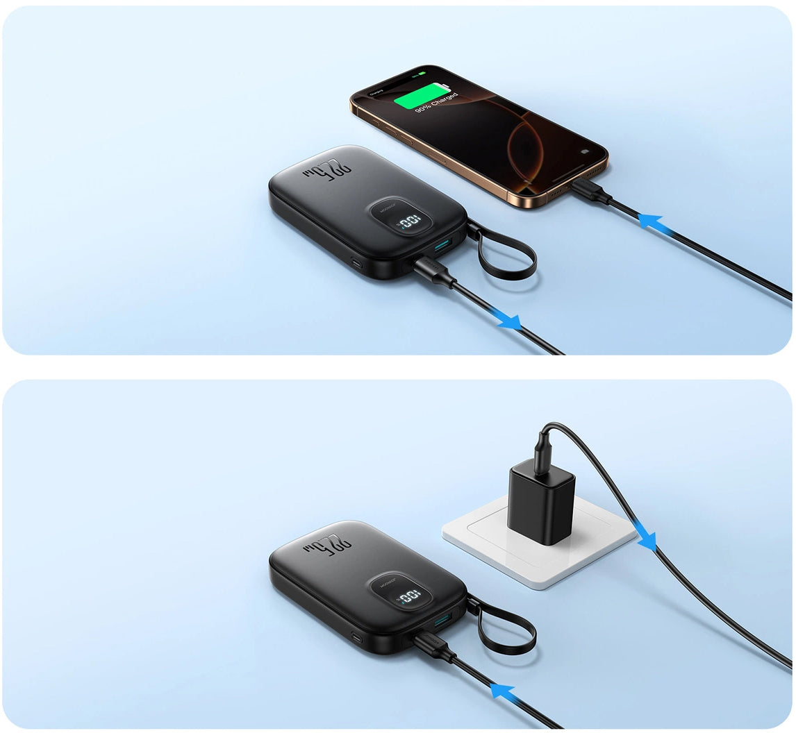 Batterie Externe Joyroom JR-PBF17, 10000mAh, 22.5W, QC + PD, 1 x USB-A - 2 x USB-C, Noire