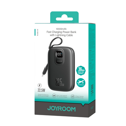 Externer Akku Joyroom JR-PBF18, 10000mAh, 22.5W, QC + PD, 1 x Lightning - 1 x USB-A - 1 x USB-C, Schwarz