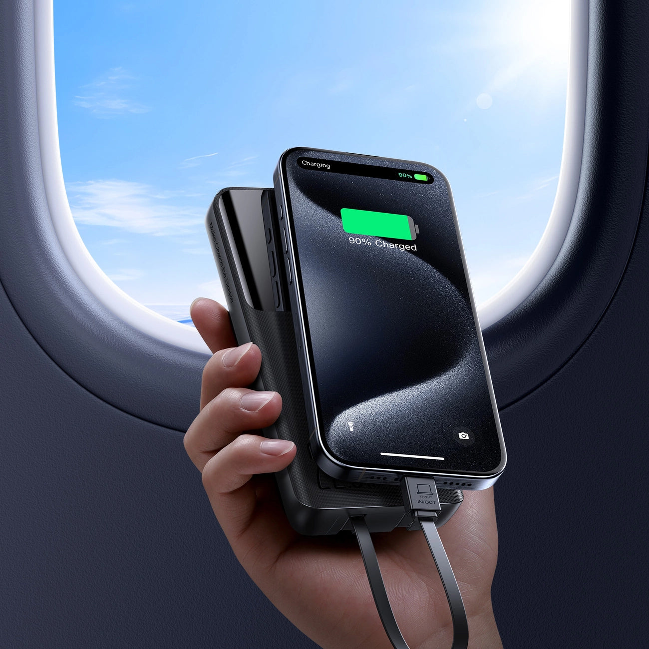 Externer Akku Joyroom JR-PBF19, 10000mAh, 22.5W, QC + PD, 1 x Lightning - 1 x USB-A - 2 x USB-C, Schwarz
