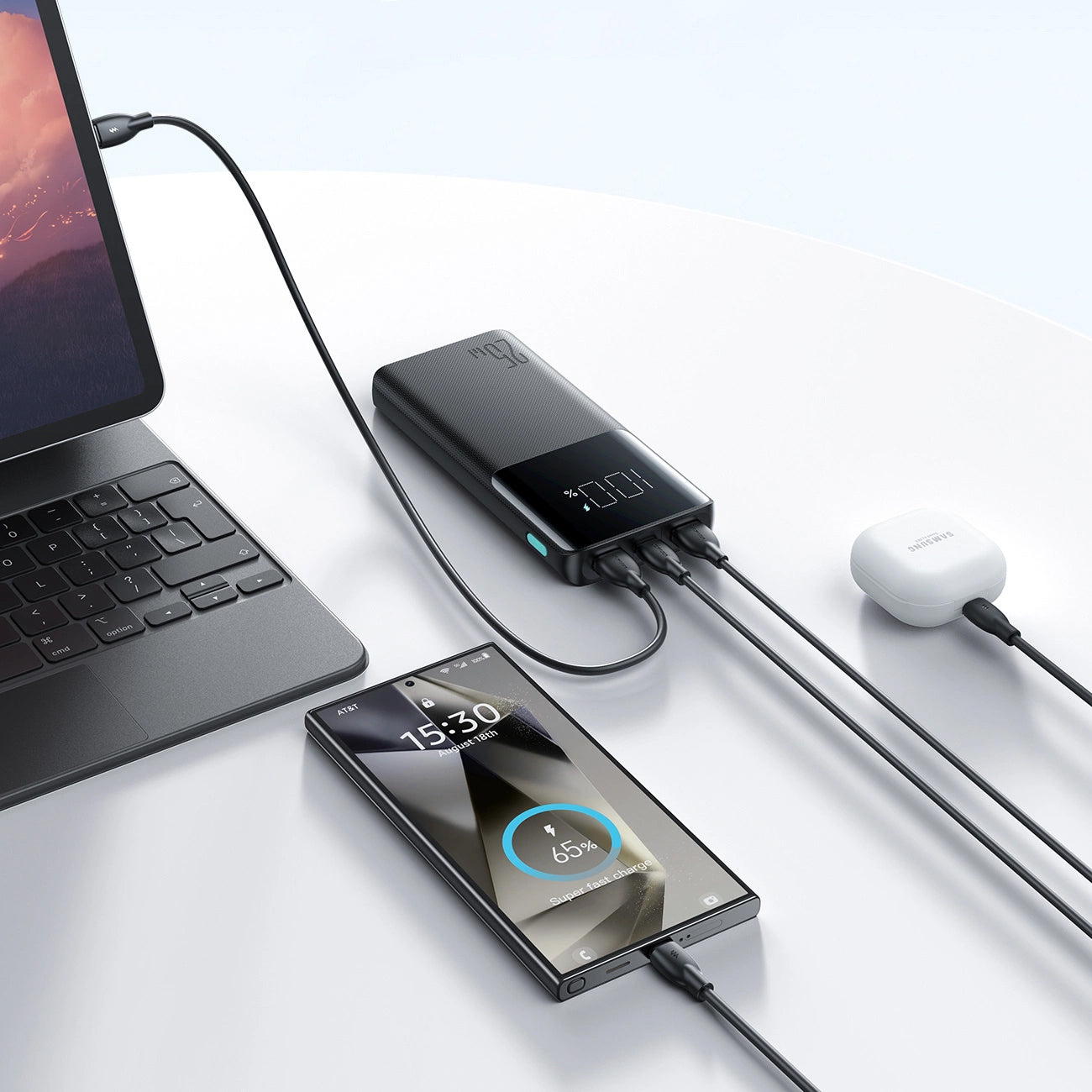 Batterie Externe Joyroom JR-PBF20, 10000mAh, 25W, QC + PD, 1 x USB-C - 2 x USB-A, Noire