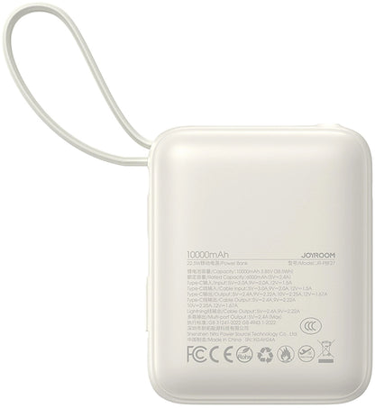 Batterie Externe Joyroom JR-PBF27, 10000mAh, 22.5W, PD, 1 x Lightning - 2 x USB-C, Blanche