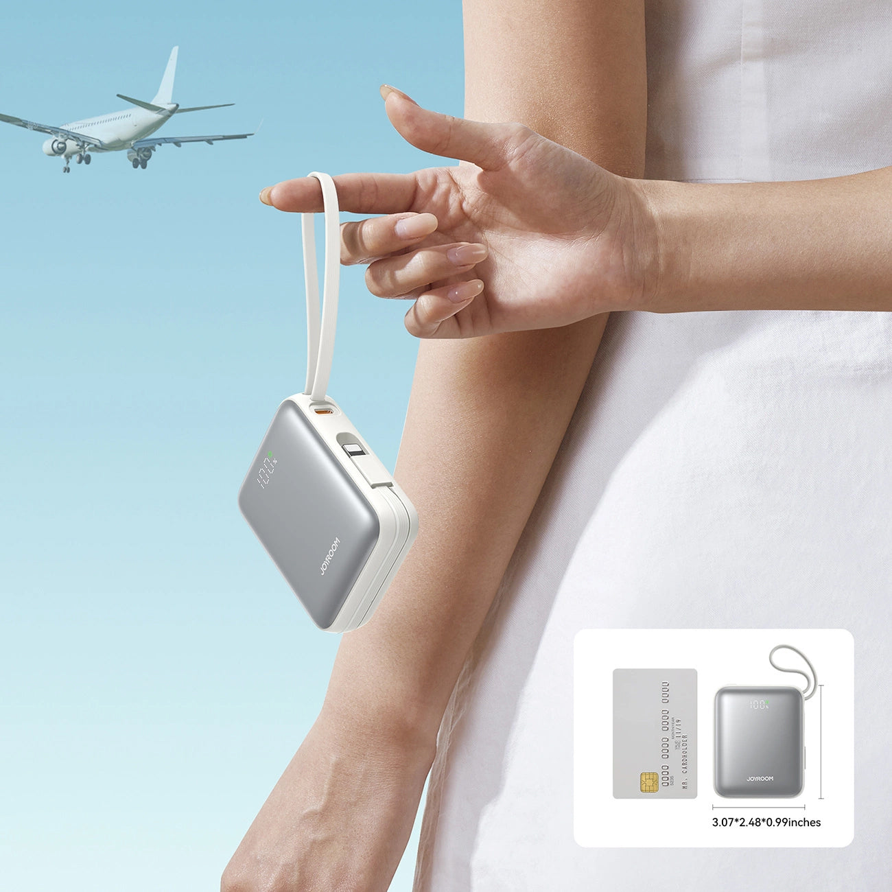 Batterie Externe Joyroom JR-PBF27, 10000mAh, 22.5W, PD, 1 x Lightning - 2 x USB-C, Blanche
