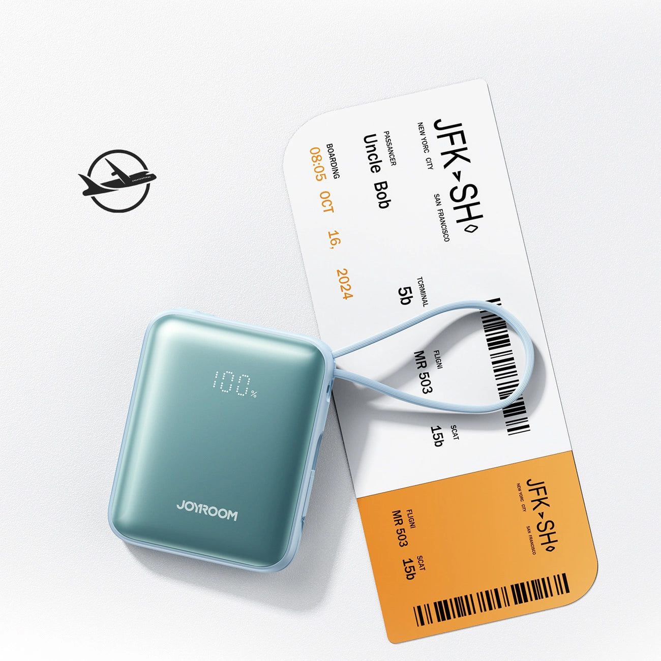 Externer Akku Joyroom JR-PBF27, 10000mAh, 22.5W, PD, 1 x Lightning - 2 x USB-C, Blau