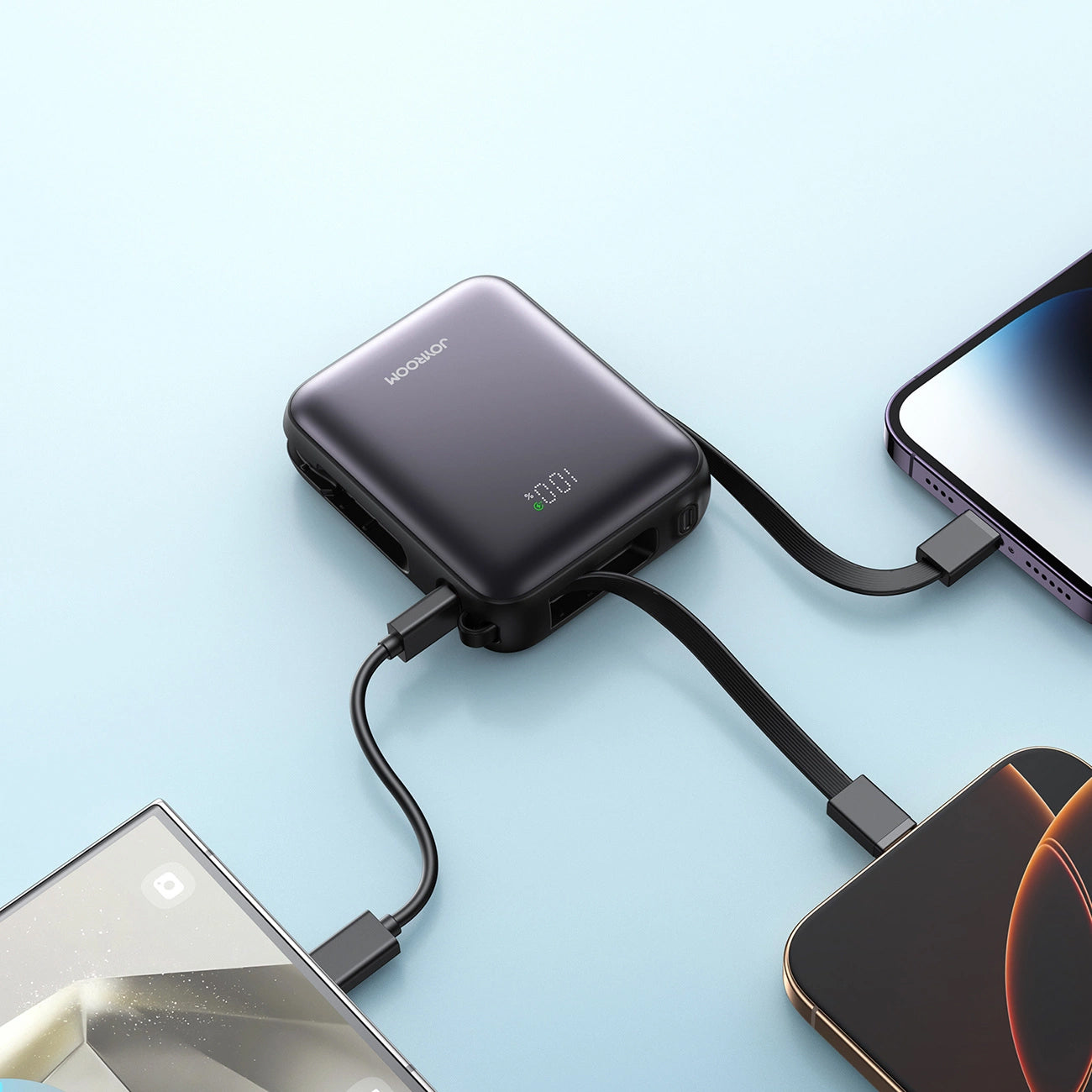 Batterie Externe Joyroom JR-PBF27, 10000mAh, 22.5W, PD, 1 x Lightning - 2 x USB-C, Noire