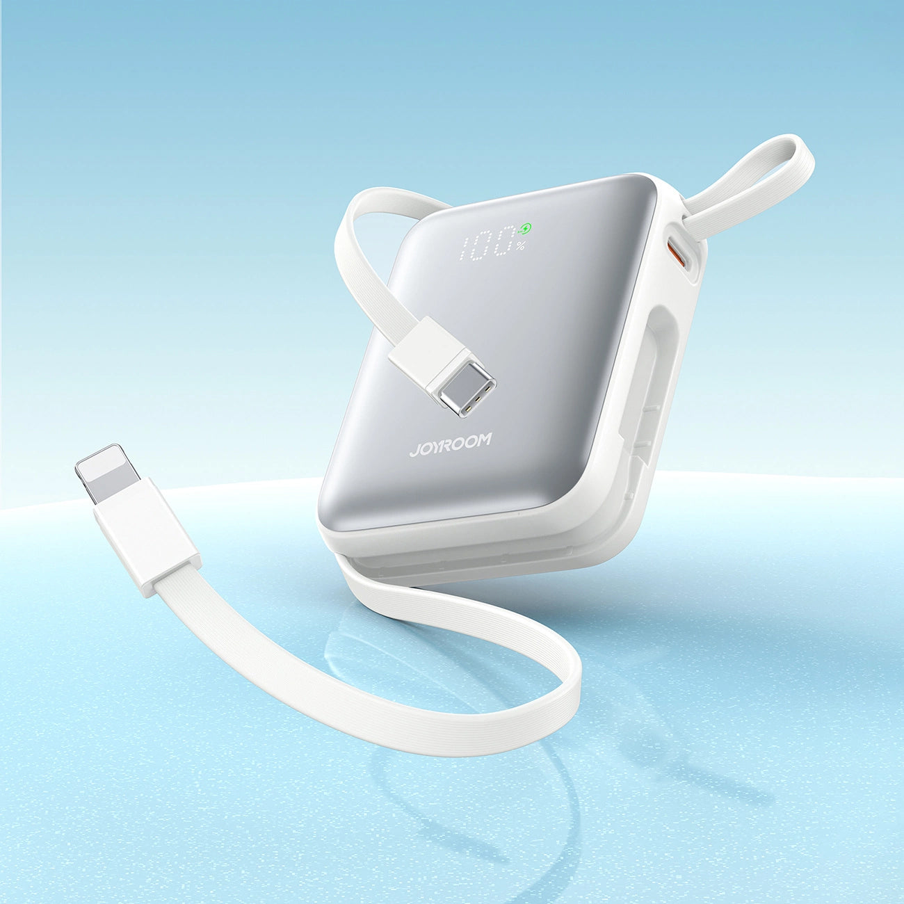 Batterie Externe Joyroom JR-PBF27, 10000mAh, 22.5W, PD, 1 x Lightning - 2 x USB-C, Blanche