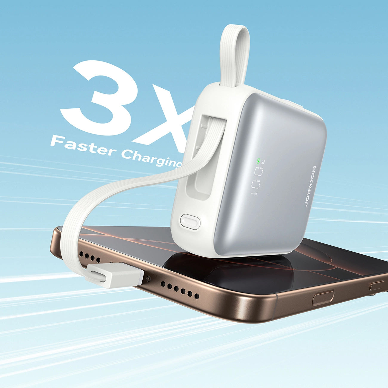 Batterie Externe Joyroom JR-PBF27, 10000mAh, 22.5W, PD, 1 x Lightning - 2 x USB-C, Blanche