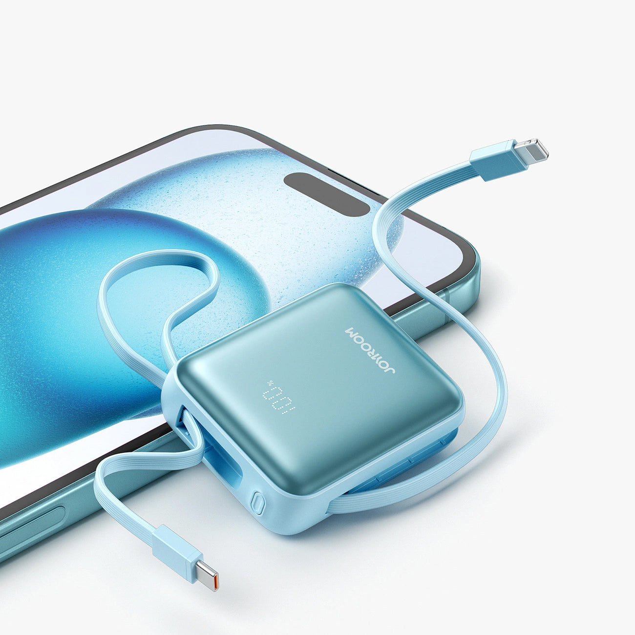 Externer Akku Joyroom JR-PBF27, 10000mAh, 22.5W, PD, 1 x Lightning - 2 x USB-C, Blau