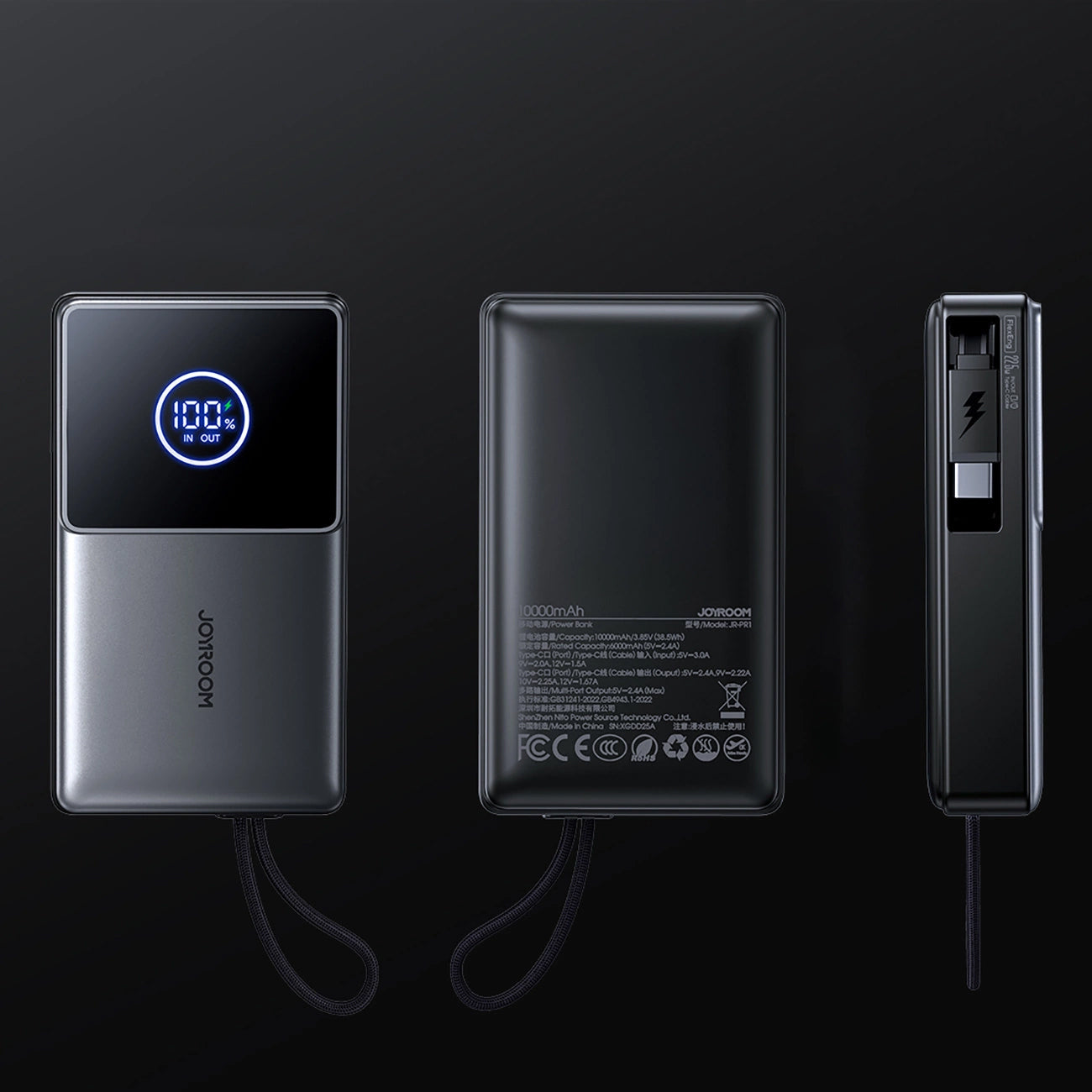 Batterie Externe Joyroom JR-PR1, 10000mAh, 22.5W, PD, 2 x USB-C, Gris